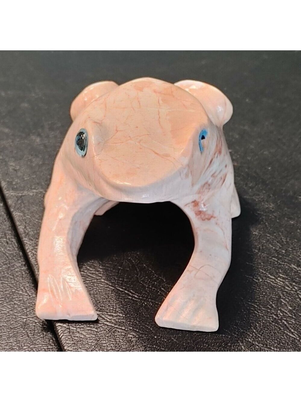 Pink Marble Frog Figurine